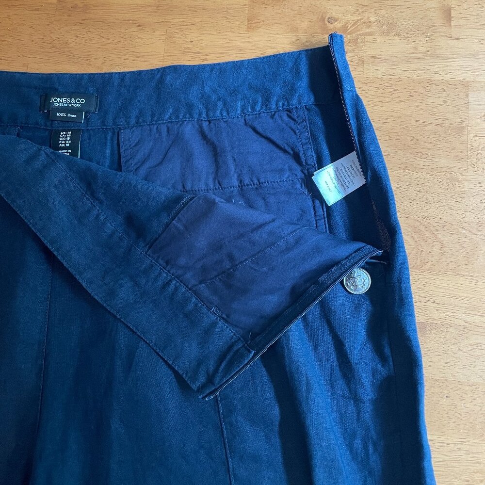 NWOT Size 14 Jones & Co blue linen sailor shorts - Picture 5 of 7